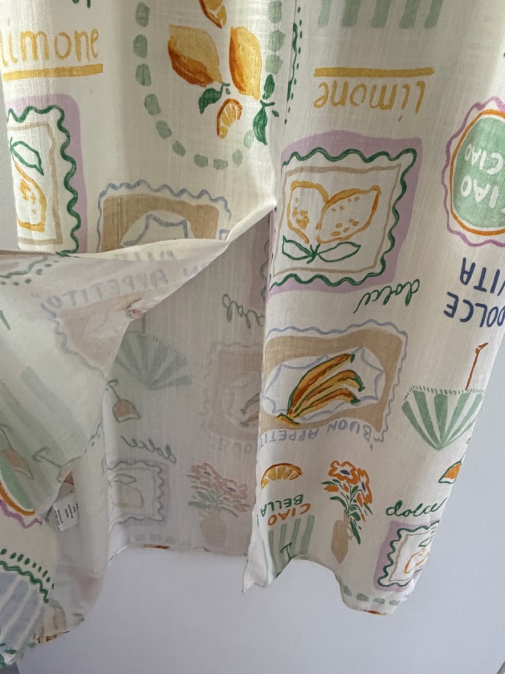 Anthropologie Paper Heart La Dolce Vita Strapless Citrus Print Linen Maxi Dress - Picture 10 of 12
